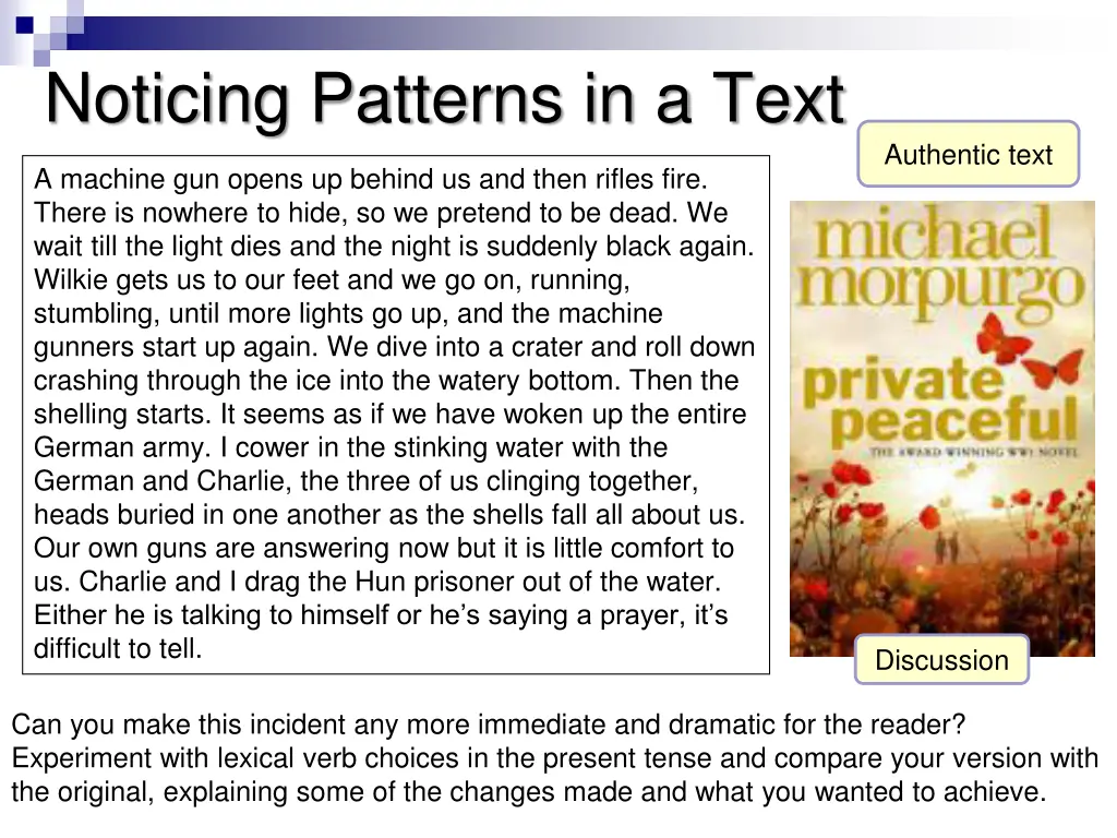 noticing patterns in a text 3