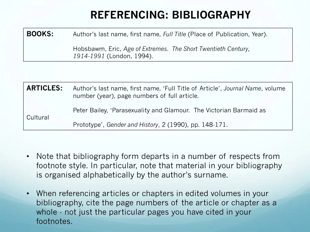 referencing bibliography