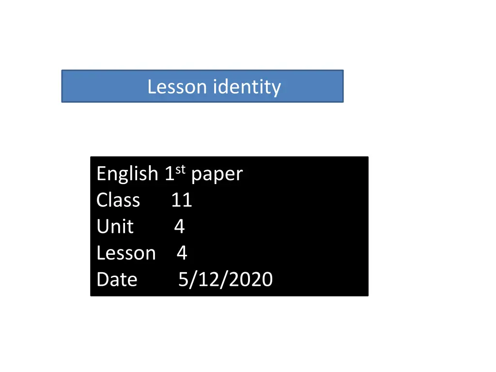 lesson identity