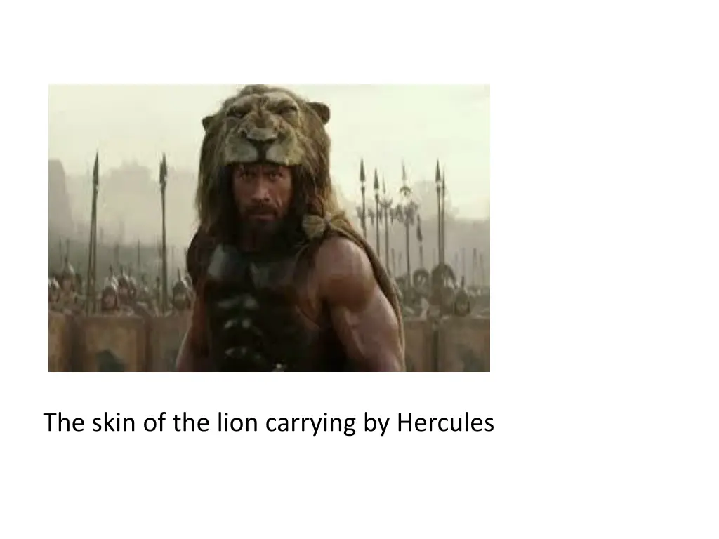 the skin of the lion carrying by hercules