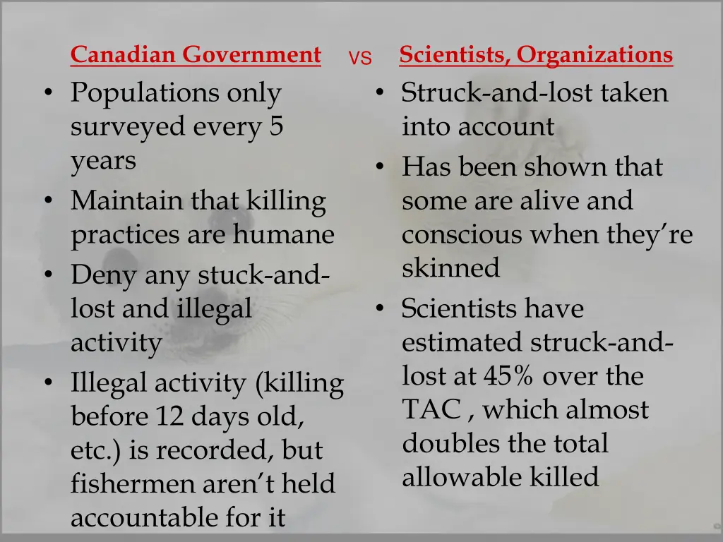 canadian government populations only surveyed