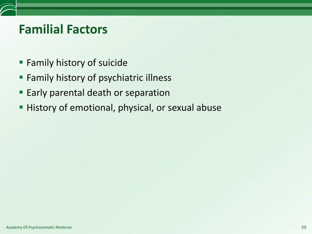 familial factors