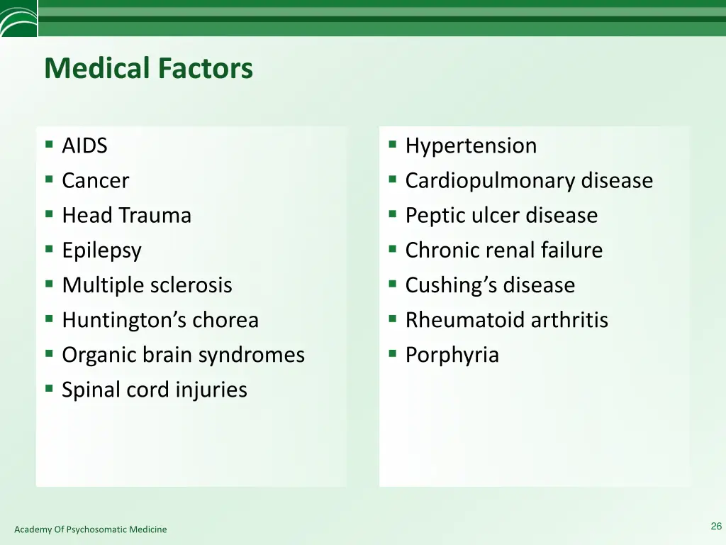 medical factors 1