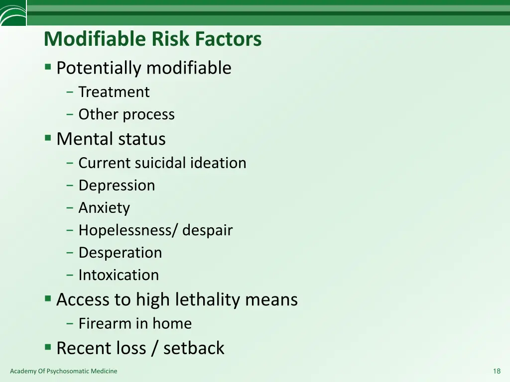 modifiable risk factors potentially modifiable