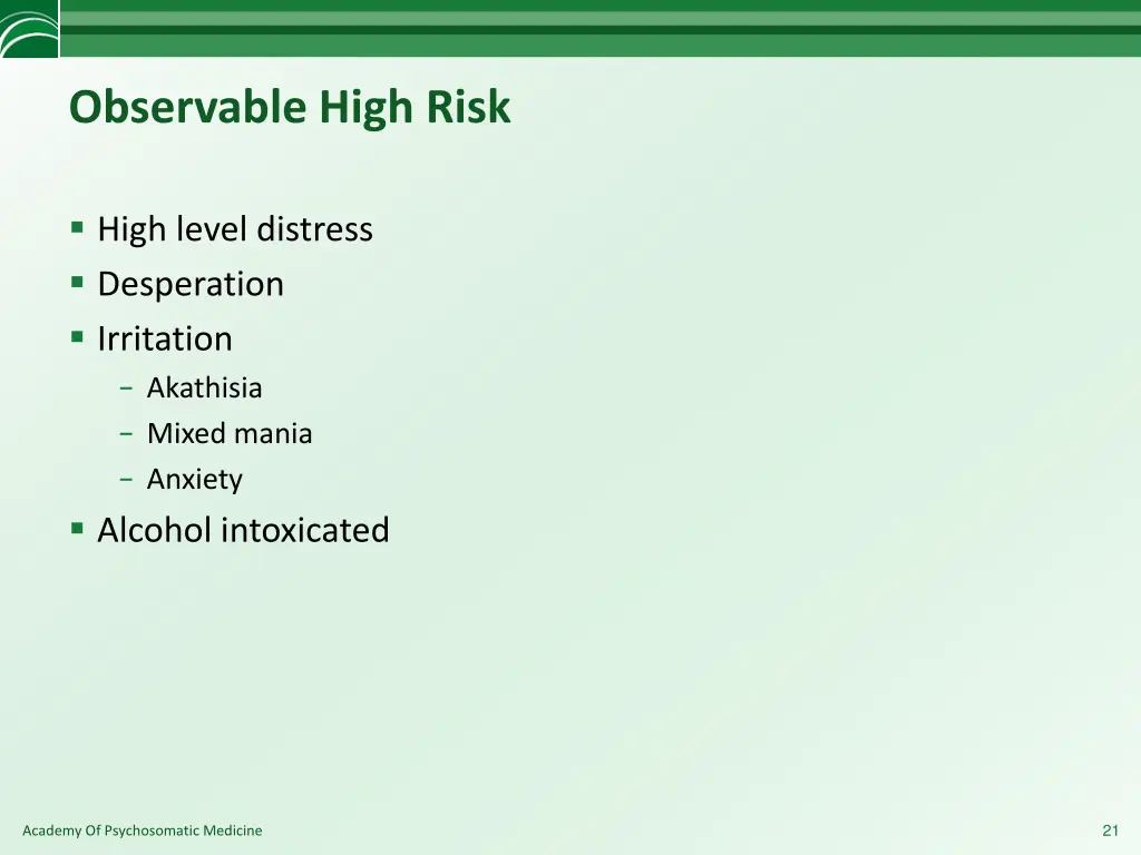 observable high risk 1