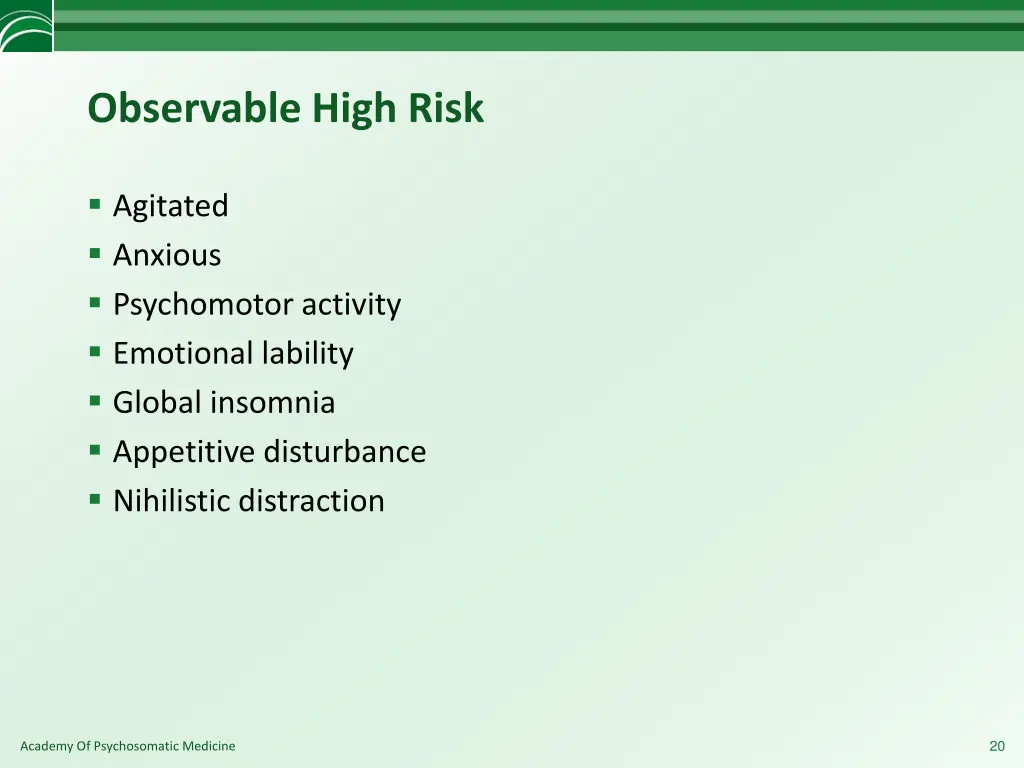 observable high risk