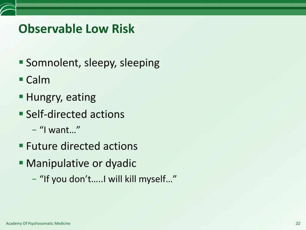 observable low risk