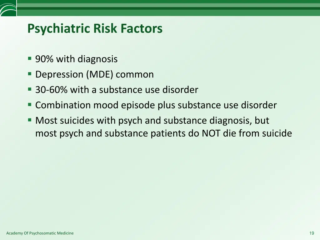 psychiatric risk factors