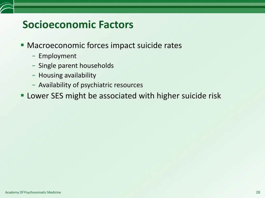 socioeconomic factors