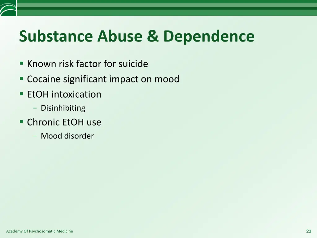 substance abuse dependence