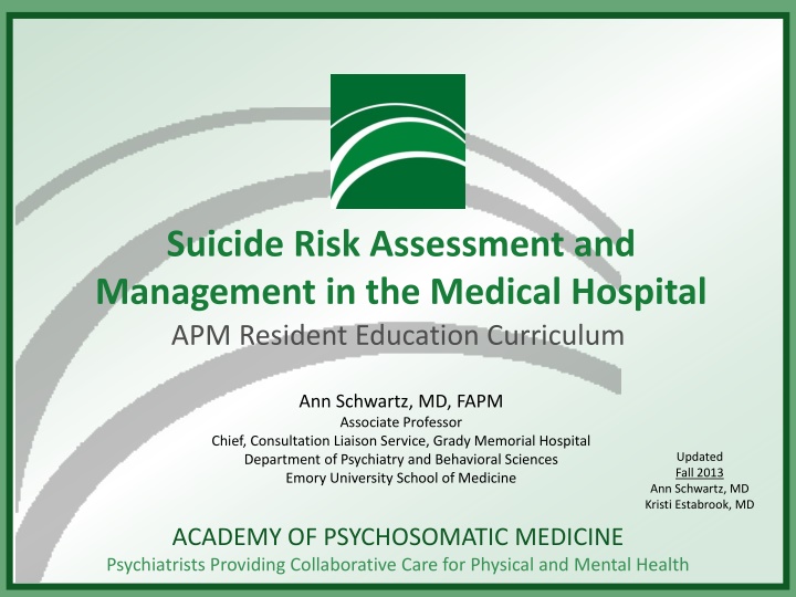 suicide risk assessment and management