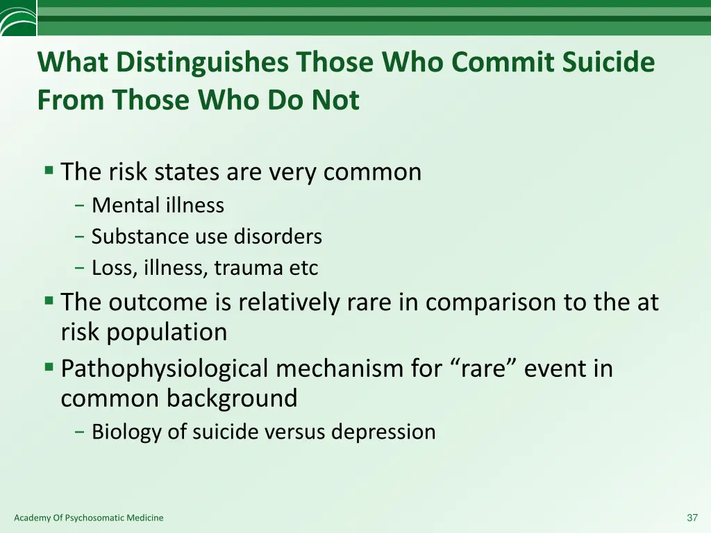 what distinguishes those who commit suicide from