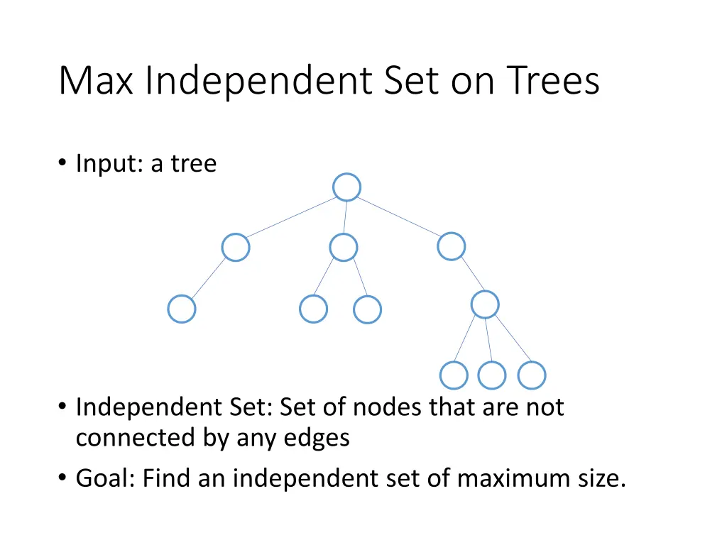 max independent set on trees