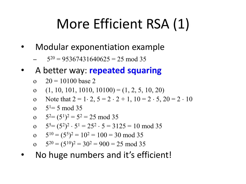 more efficient rsa 1