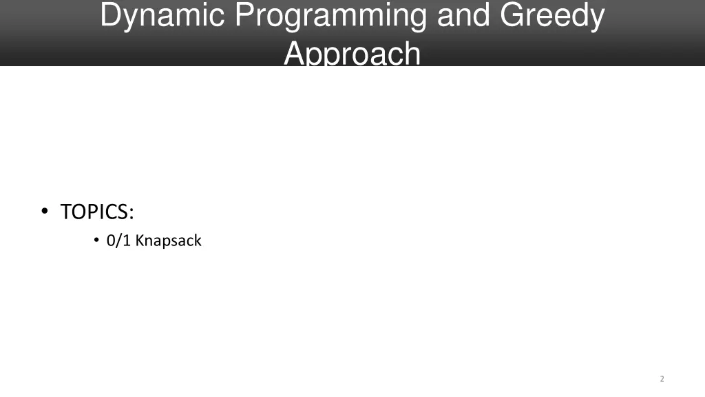 dynamic programming and greedy approach