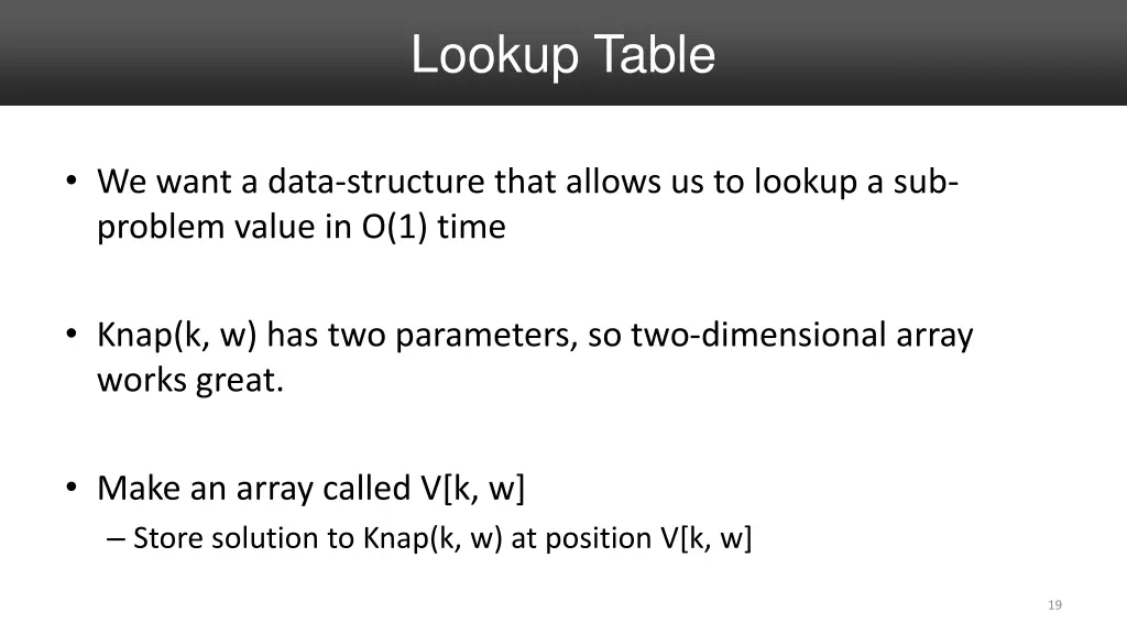 lookup table