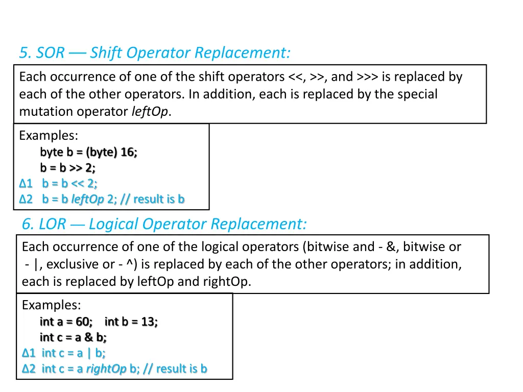 5 sor shift operator replacement