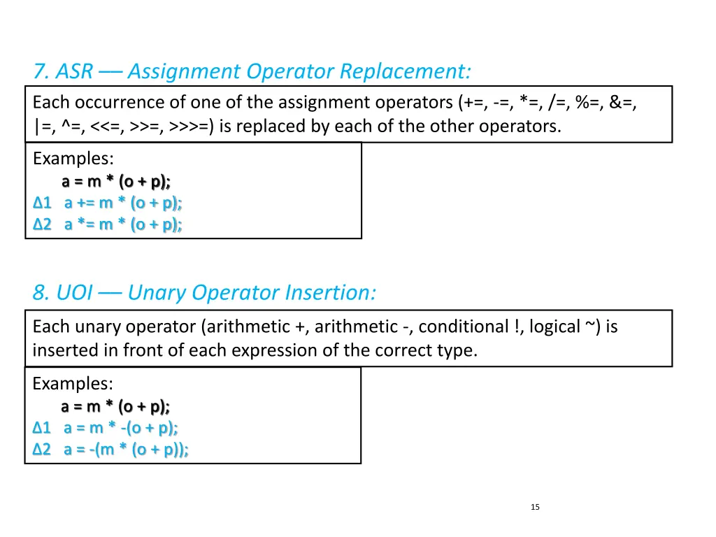 7 asr assignment operator replacement