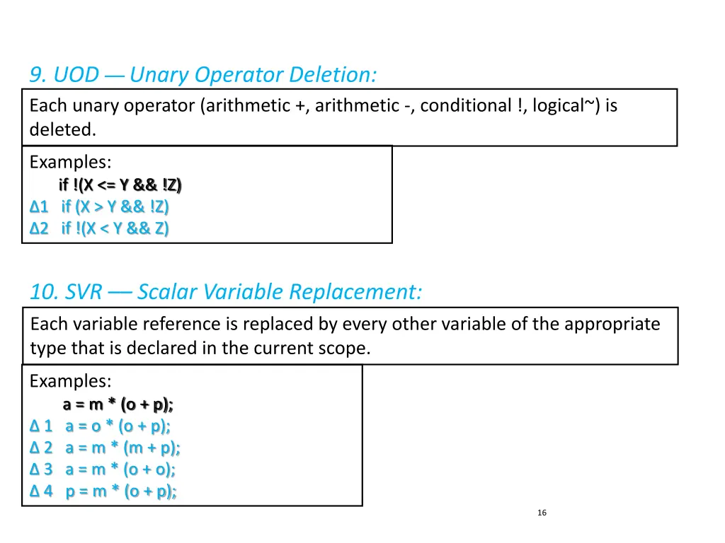 9 uod unary operator deletion