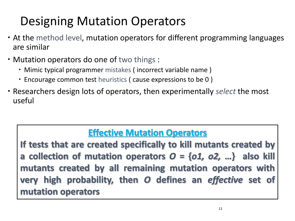 designing mutation operators