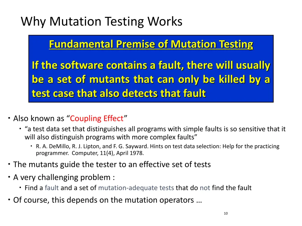 why mutation testing works