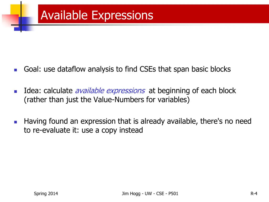 available expressions