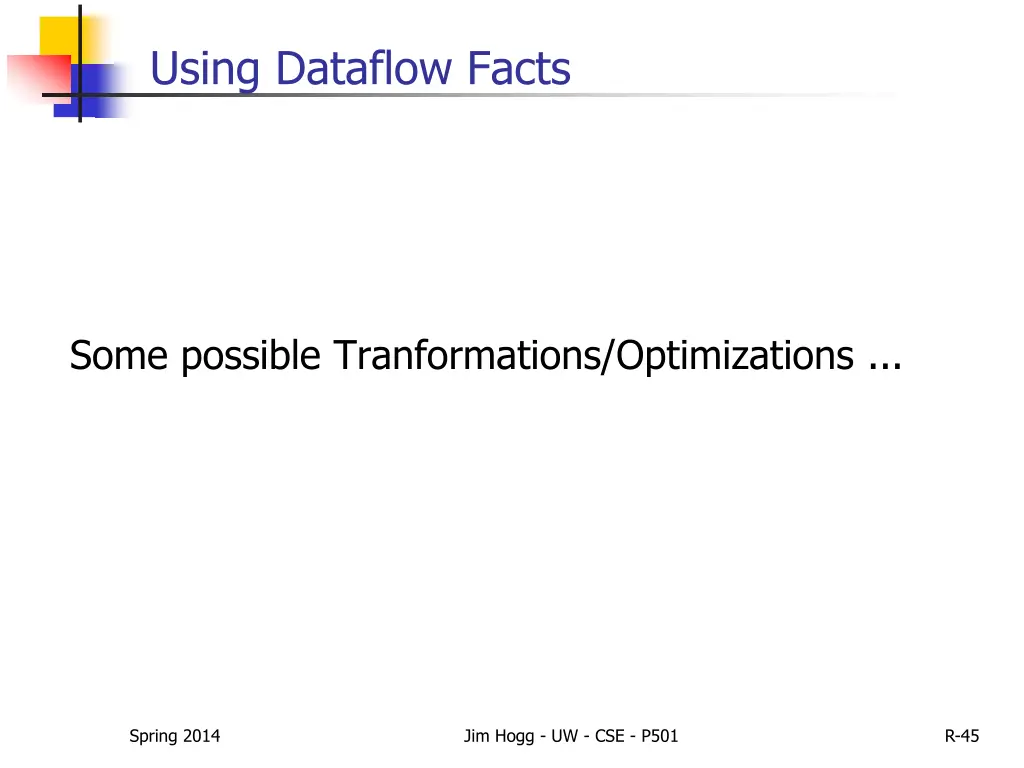 using dataflow facts