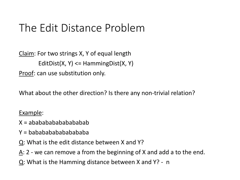 the edit distance problem 3