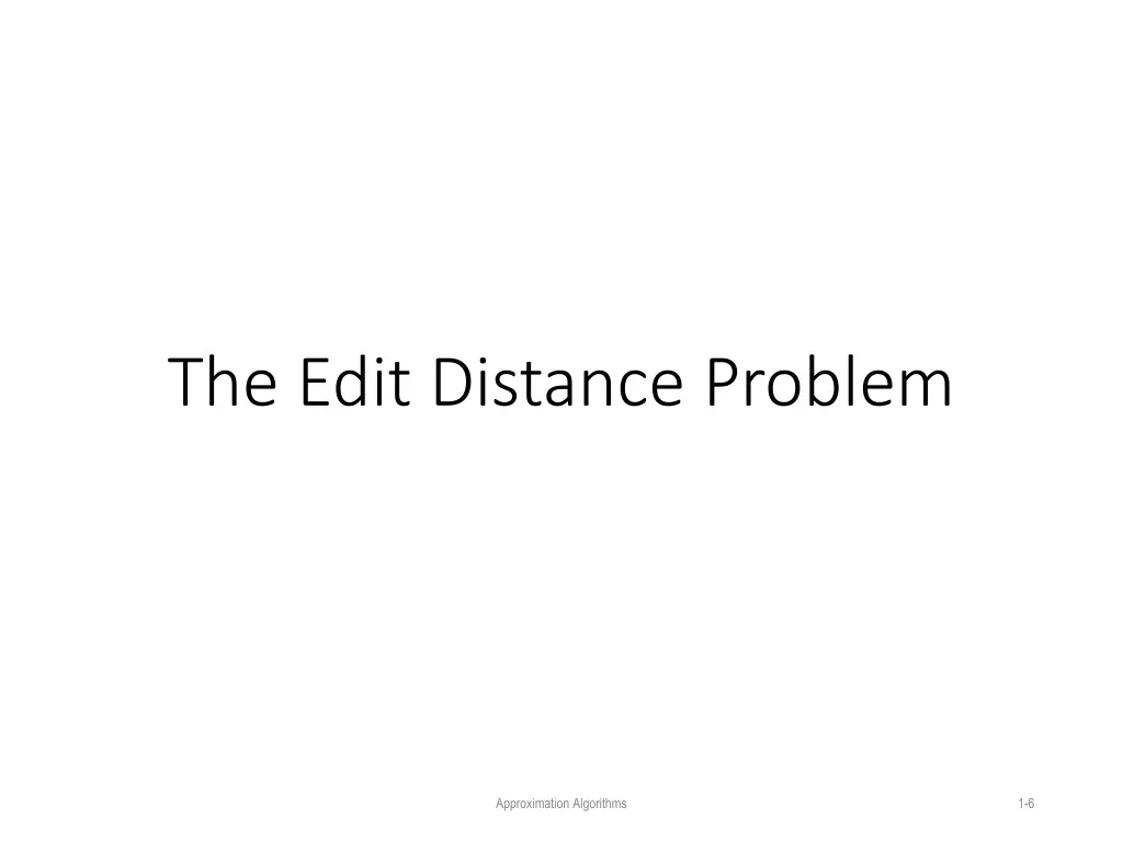 the edit distance problem