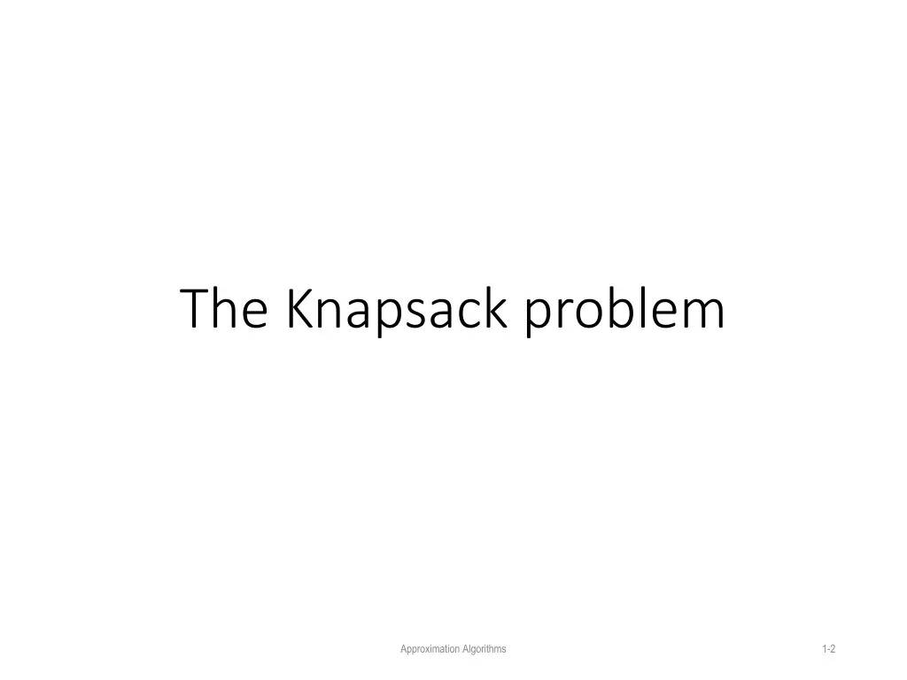 the knapsack problem