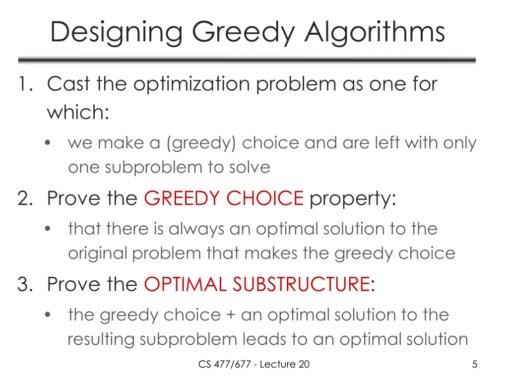 designing greedy algorithms