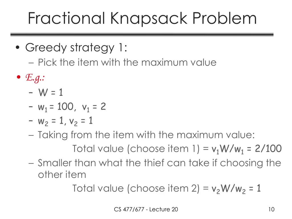 fractional knapsack problem 1