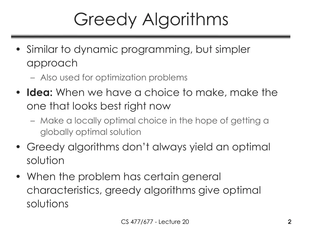 greedy algorithms