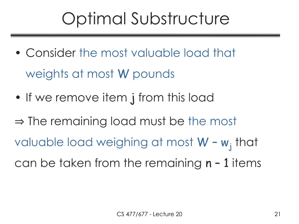 optimal substructure