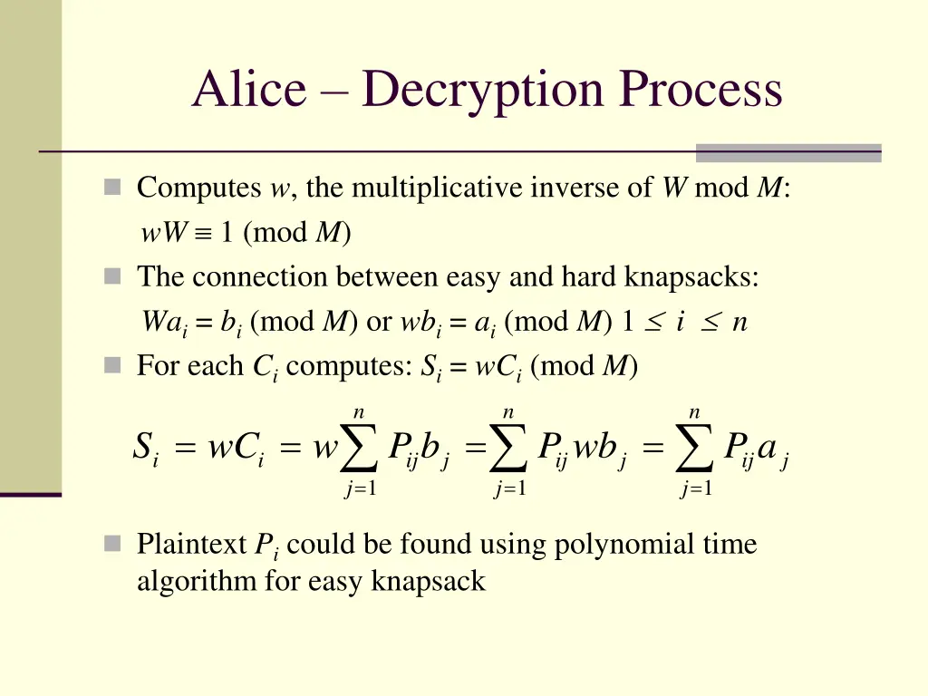 alice decryption process