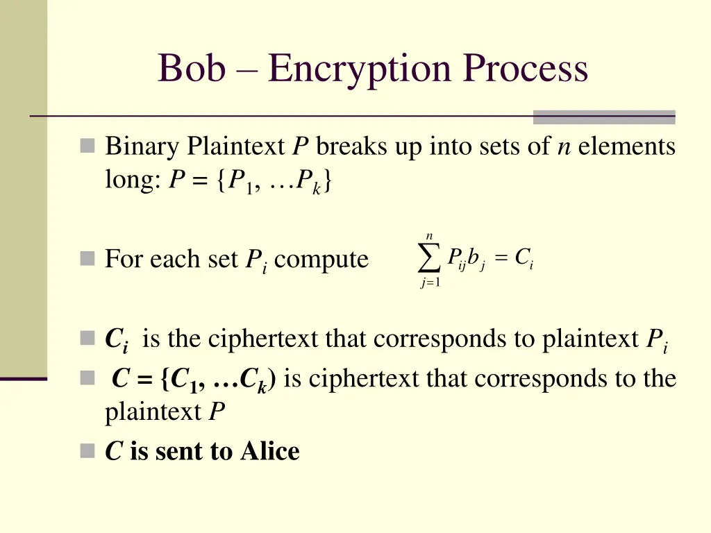 bob encryption process