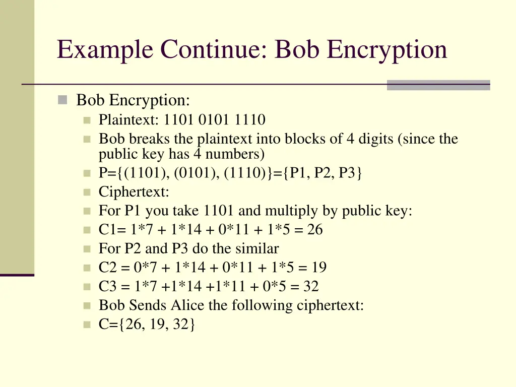 example continue bob encryption