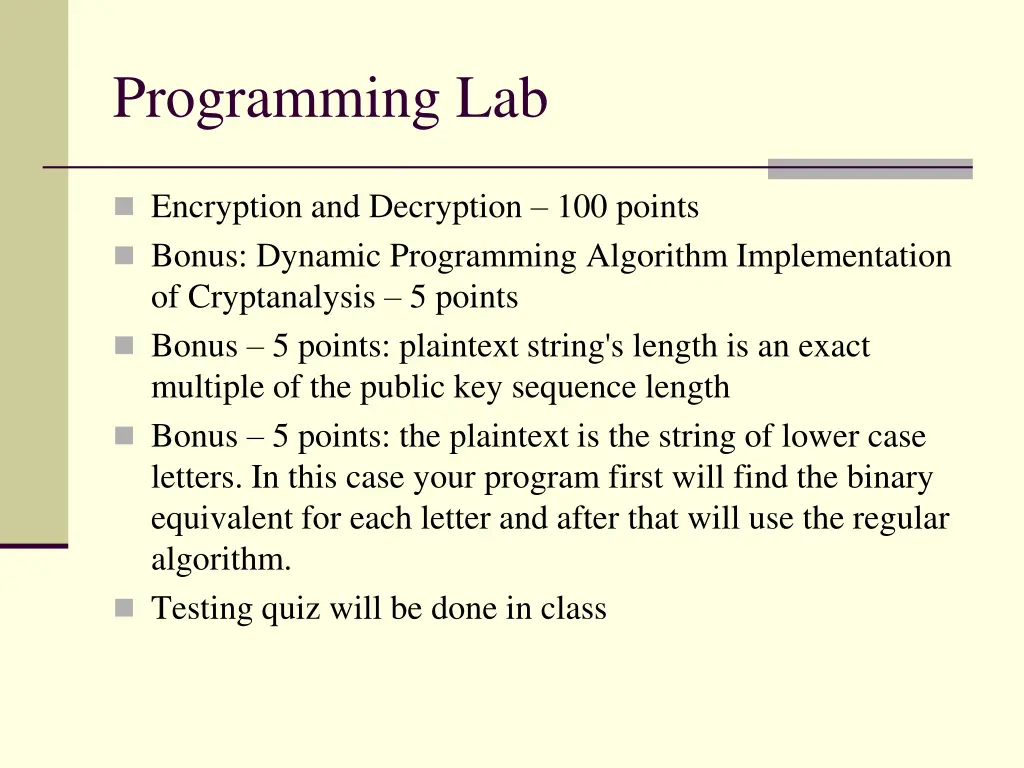 programming lab