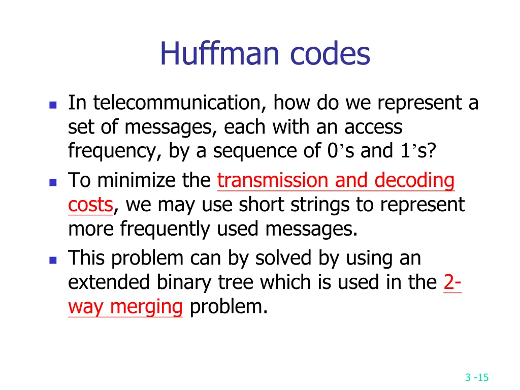 huffman codes