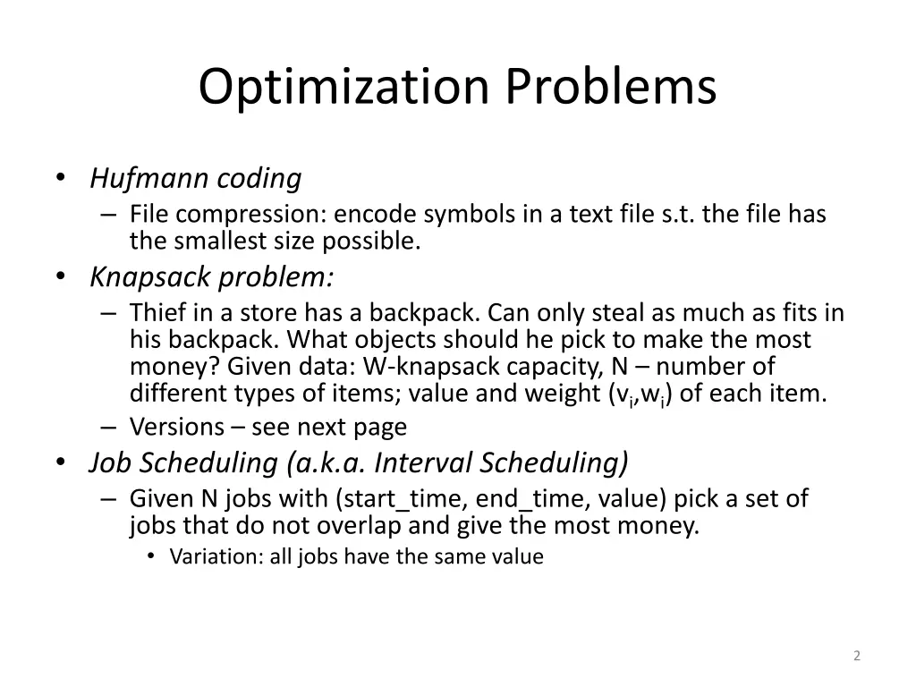 optimization problems