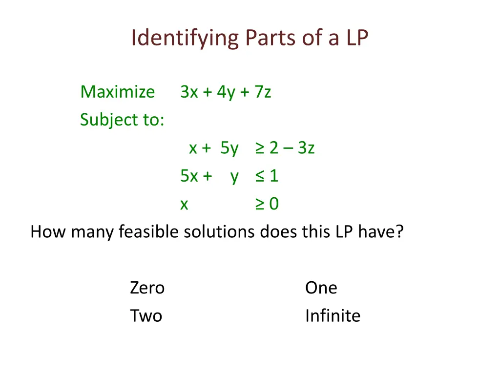 identifying parts of a lp 3