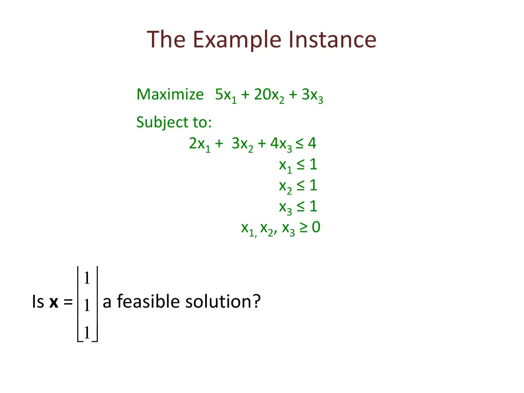 the example instance 1