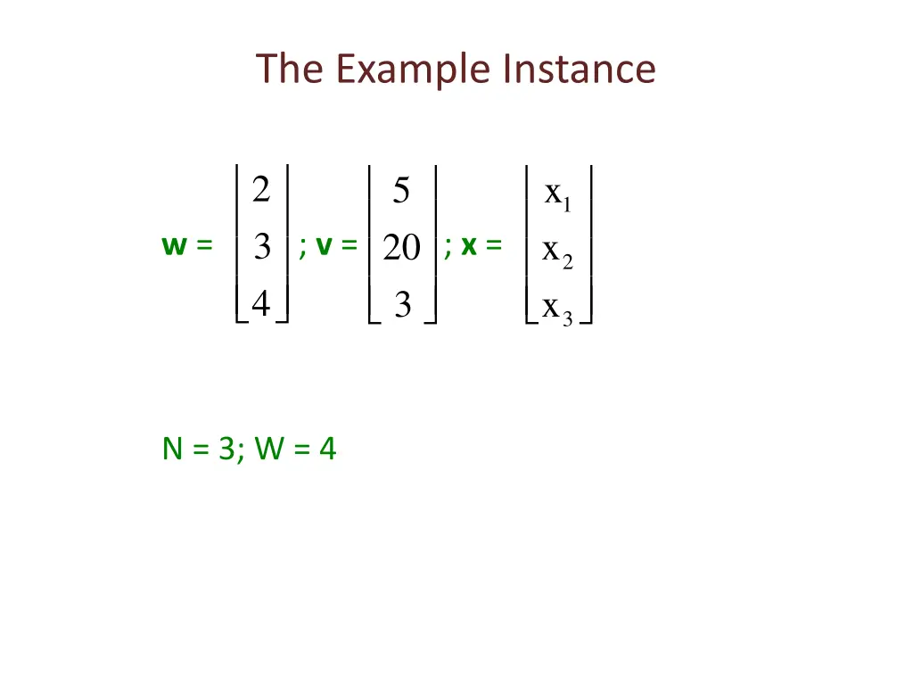 the example instance