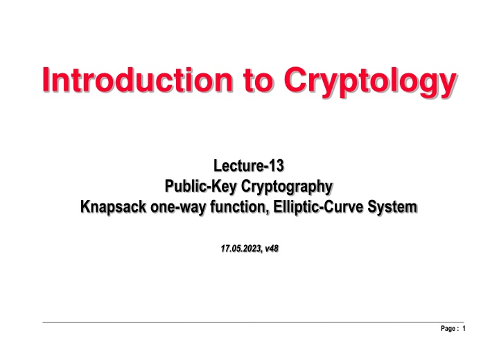 introduction to cryptology