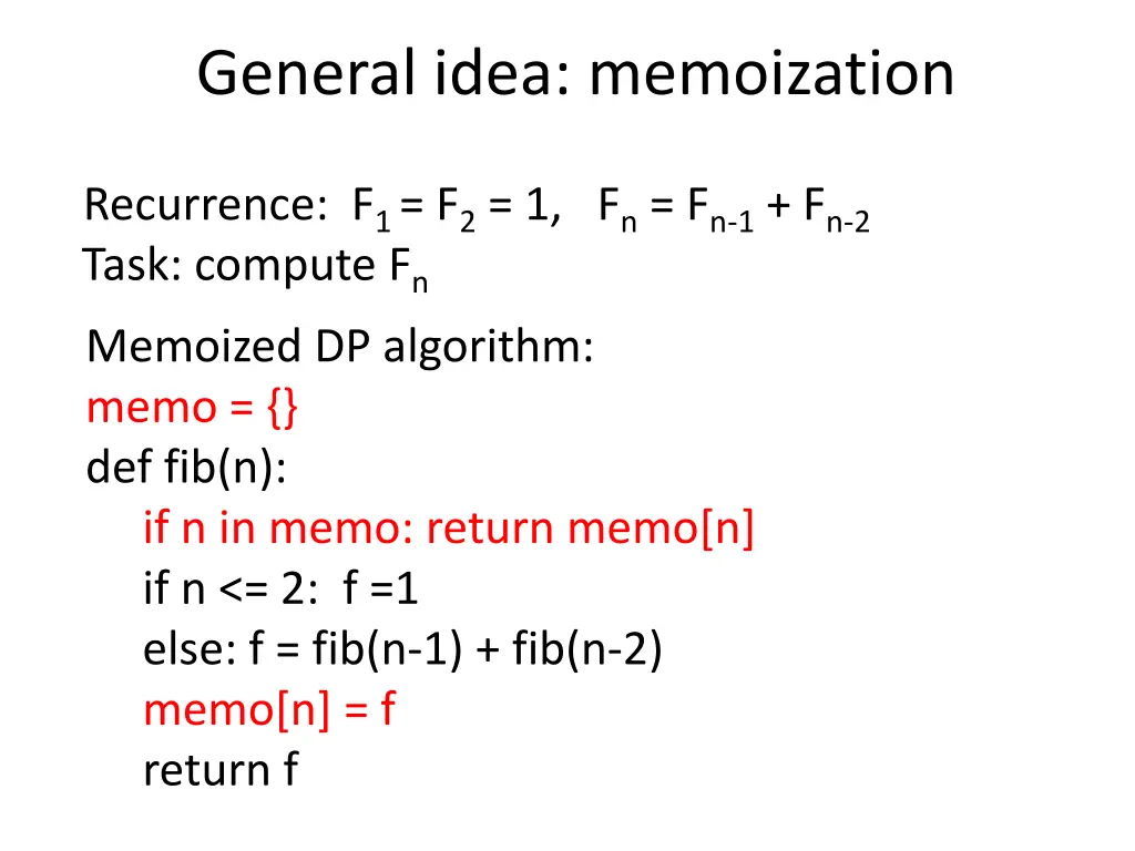 general idea memoization