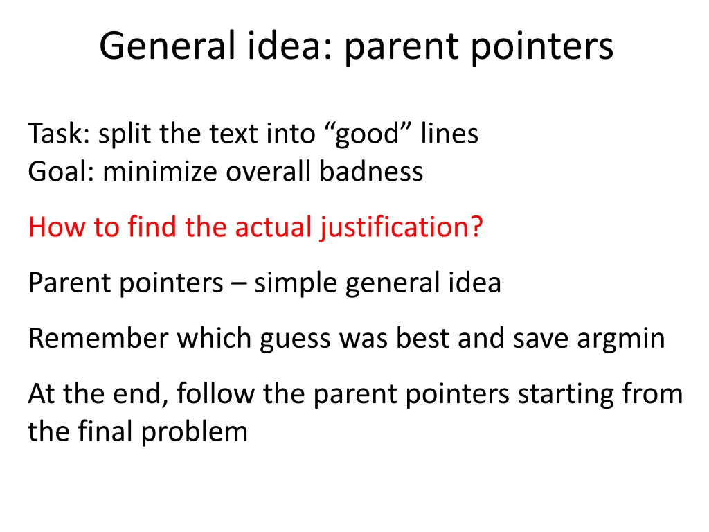 general idea parent pointers