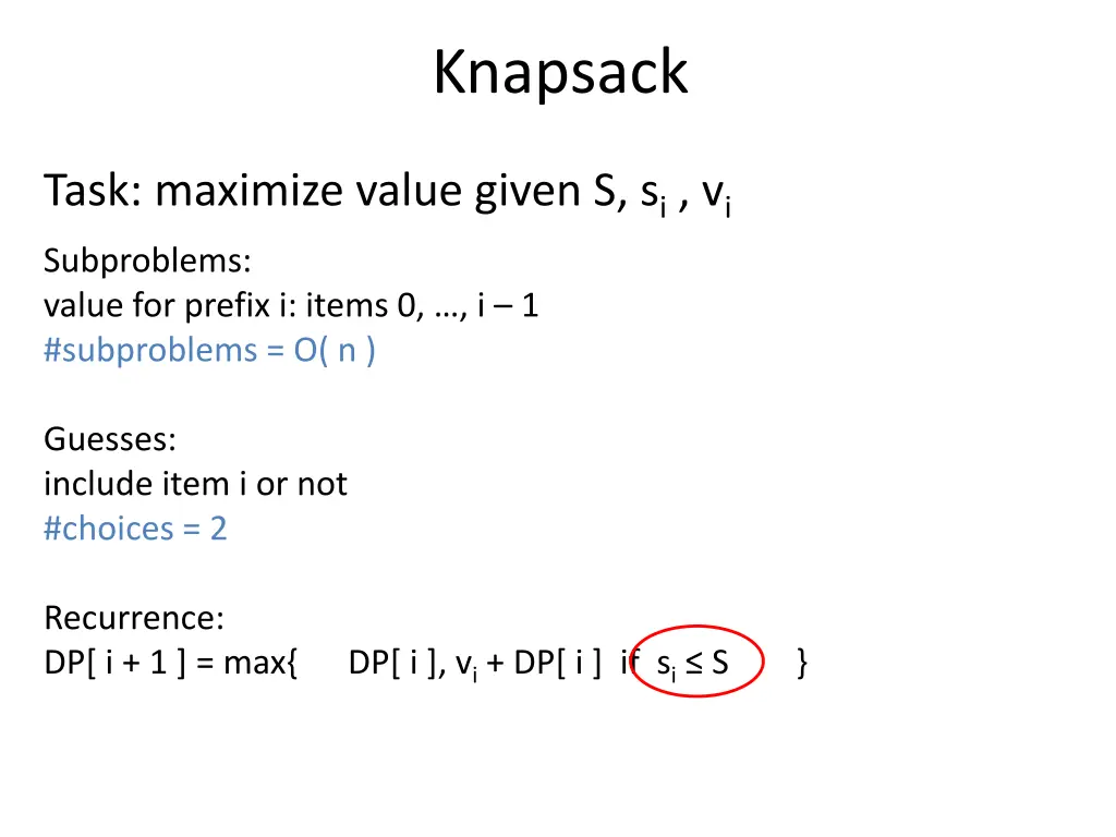 knapsack 1