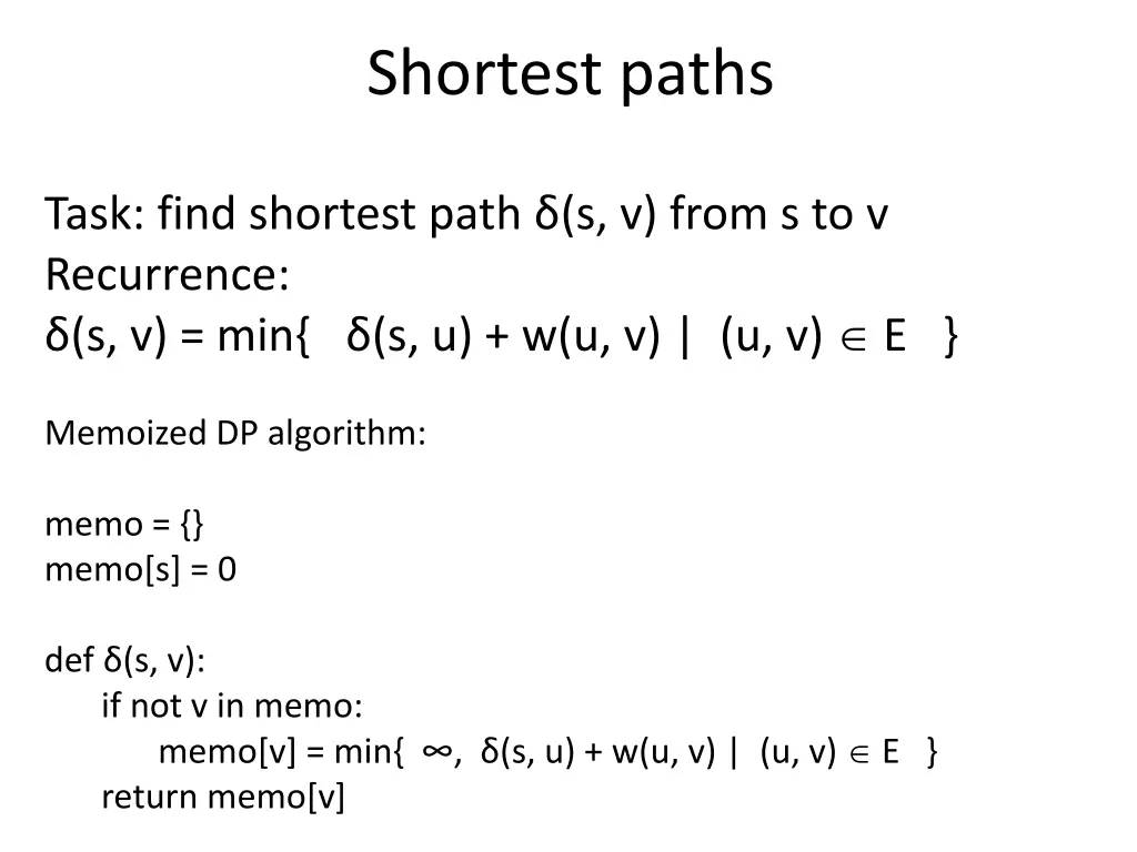 shortest paths 1