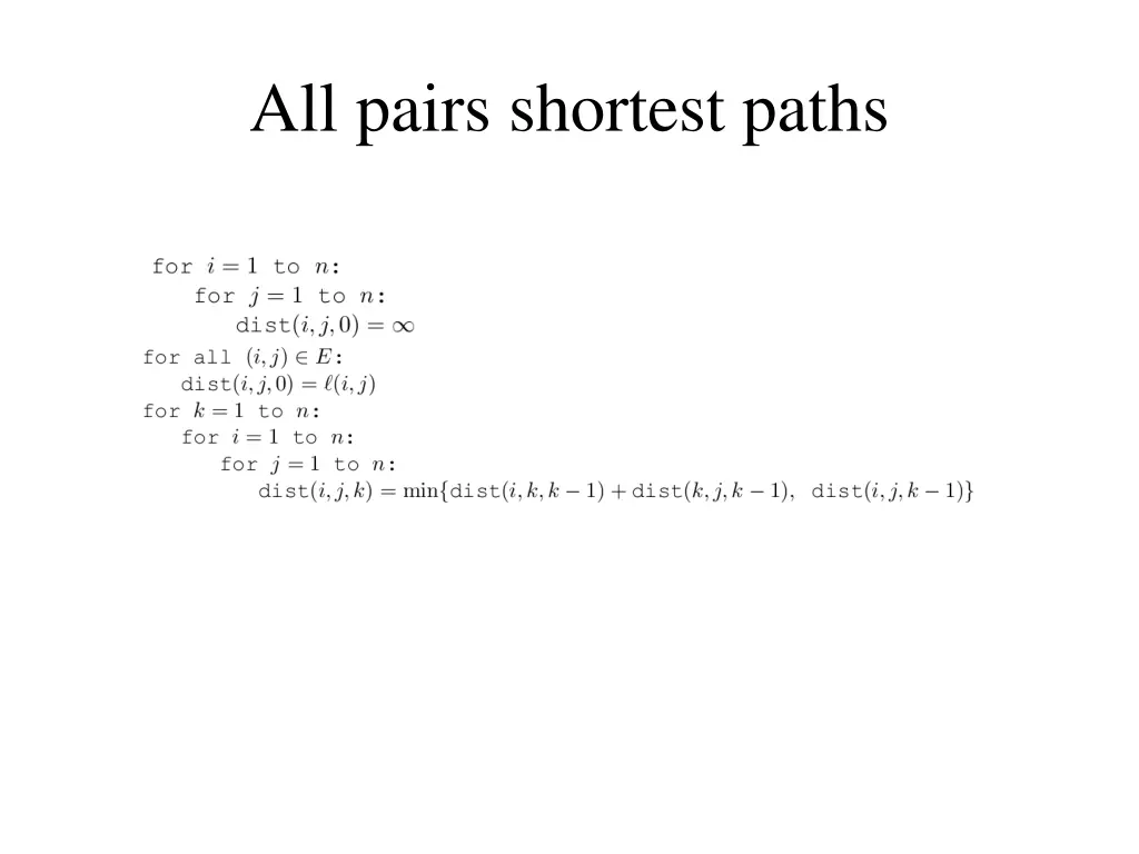 all pairs shortest paths 1