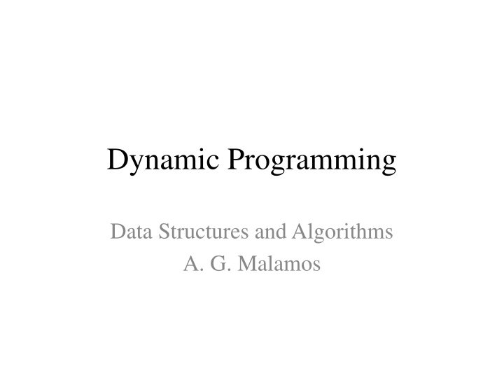 dynamic programming